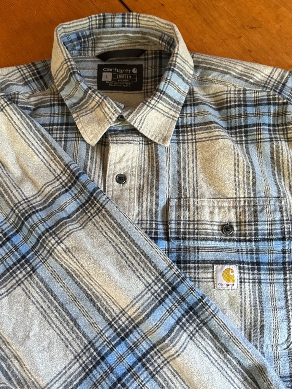 Carhartt Loose Fit Heavyweight Flannel Long Sleeve Plaid Shirt Size L